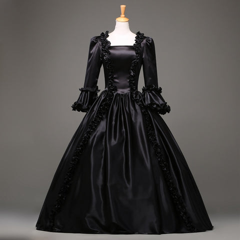 Hot Sale Black Gothic Victorian Dress Period Renaissance Rococo Belle Prom Gowns Theatre Clothing  Costume Dresses Plus Size