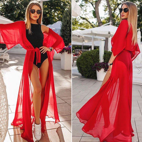 Beach Cover up Solid long Bikini Cover up Tunic for Beach Swimsuit cover up Sarong Saidas Beach wear