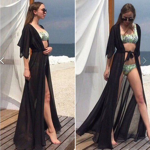 Beach Cover up Solid long Bikini Cover up Tunic for Beach Swimsuit cover up Sarong Saidas Beach wear