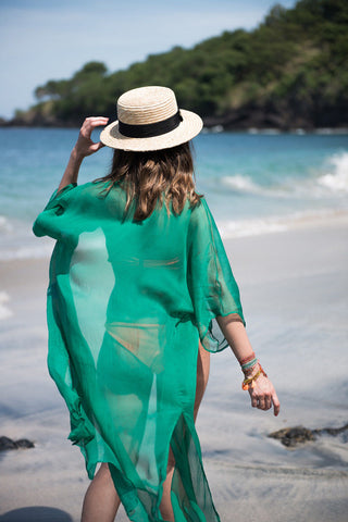 Hirigin Beach Dress 2019 Summer Pure Color Long Sleeve Women Bikini Cover Up Beach Long Dress Kaftan Beachwear Swimwear