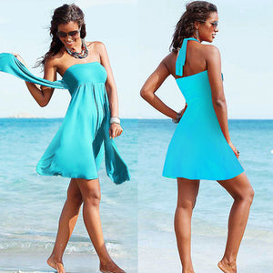 2020 Sexy Beach Dress Bikini Cover-ups Women Summer Wrapped Chest Sleeveless Beachwear Swimsuit Cover Plus Size Wraps Sarongs