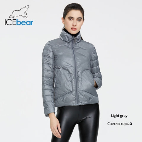 ICEbear 2020 Women Spring Lightweight Down Jacket Stylish Casual Women Jacket Female Collar Women Clothing GWY19556D