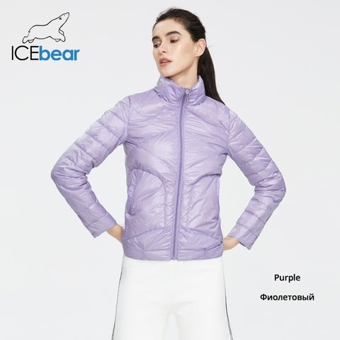 ICEbear 2020 Women Spring Lightweight Down Jacket Stylish Casual Women Jacket Female Collar Women Clothing GWY19556D