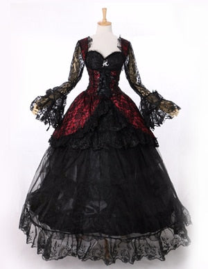 Hot Sale Black Gothic Victorian Dress Period Renaissance Rococo Belle Prom Gowns Theatre Clothing  Costume Dresses Plus Size