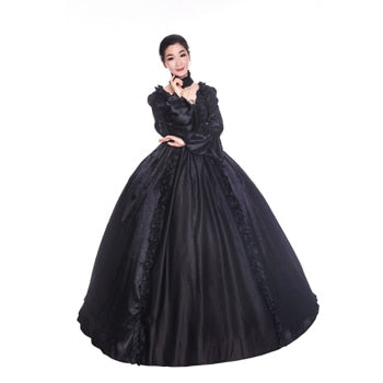 Hot Sale Black Gothic Victorian Dress Period Renaissance Rococo Belle Prom Gowns Theatre Clothing  Costume Dresses Plus Size