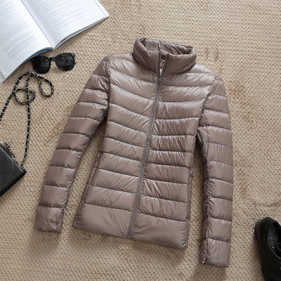 autumn Winter Women Ultra Light Down Jacket White Duck Down Jackets Long Sleeve Warm Coat Parka Female Solid Portable Outwear