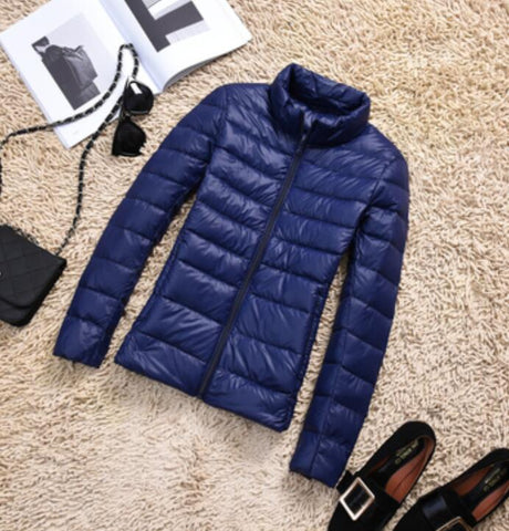 autumn Winter Women Ultra Light Down Jacket White Duck Down Jackets Long Sleeve Warm Coat Parka Female Solid Portable Outwear