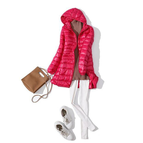 7XL Winter Ultra Light Down Jacket Women Fashion Casual 90% White Duck Down Jacket Plus Size Long Hooded Coat Waterproof Parka