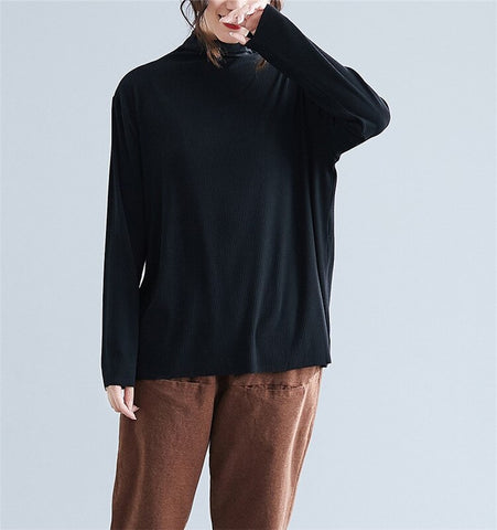 2019 Spring Autumn Oversize Knit Sweater Women Long sleeve Turtleneck Thin Sweaters Female Plus size 5XL Inside Casual Tops G756