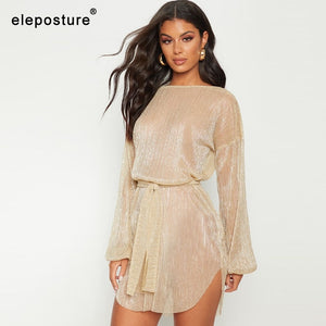 2019 Sexy Transparent Beach Dress Women Bikini Swimsuit Cover Up Long Sleeve Tunics Swim Dress Bathing Suits Cover-Ups Beachwear